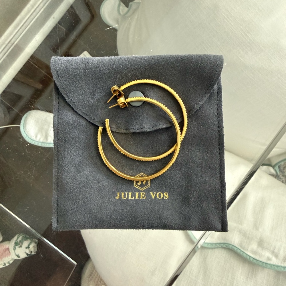 Julie Vos 24k Plated Brass Hoops